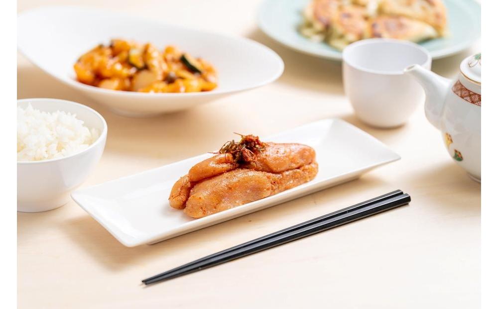 福岡市の中華料理屋「ぱんだのゴハン」の中華6品セット（博多もつ麻婆/海老チリ/山椒辛子明太子/熊猫餃子/糸島ハス飯/黒酢スブタ）