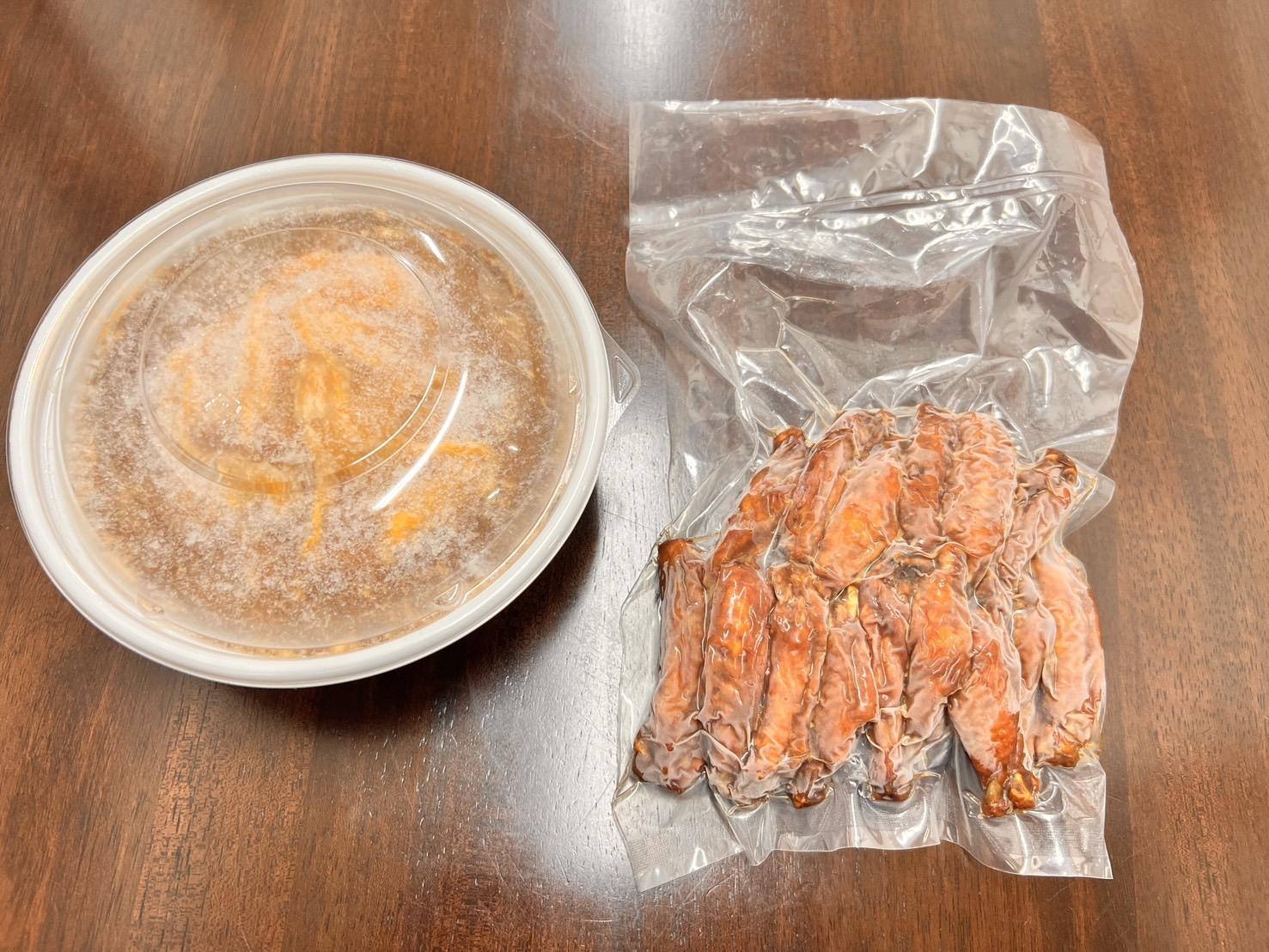 福岡市創業50年の町中華　中国飯店の辛肉味噌天津飯（内容量400ｇ）×3個とピリ辛チキンバー（内容量150ｇ）×1ｐの詰め合わせ