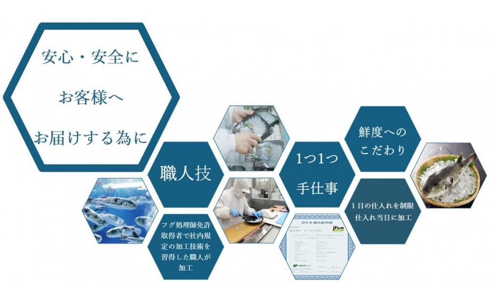 【トラフグ薄造り】【オリジナル角皿×2皿】　ふぐ専門店ふくます水産が「博多の台所：福岡中央卸売市場」より直送　