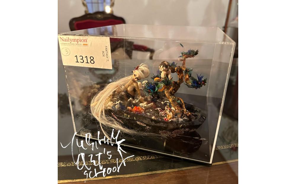 『博多の天女と猫の大濠公園』立体ネイルアート置物(約161g)1個