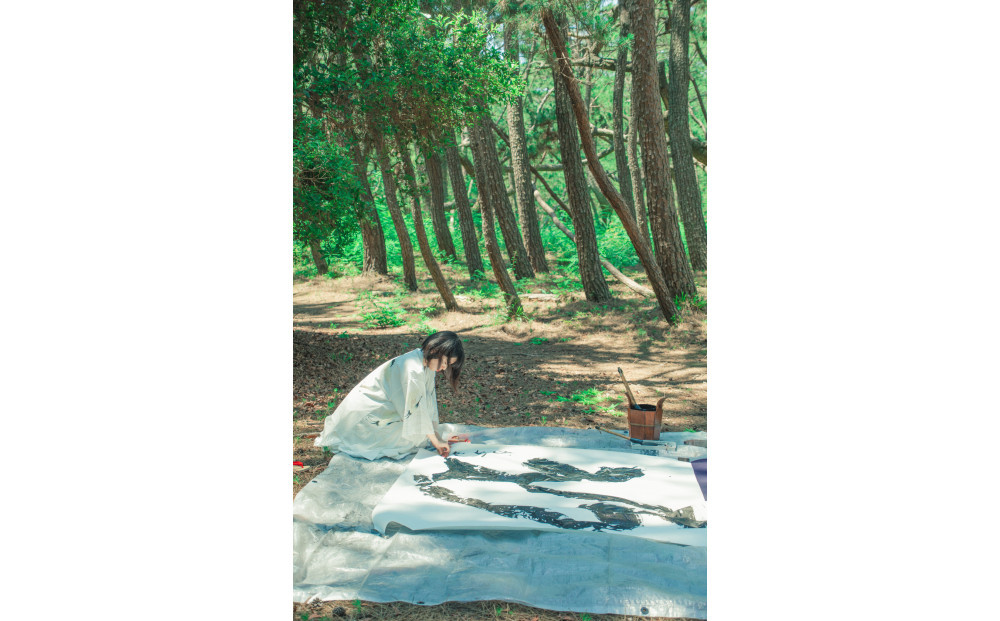 【全4回】福岡市書道家による四季を感じる墨象作品 定期便（A3額装）