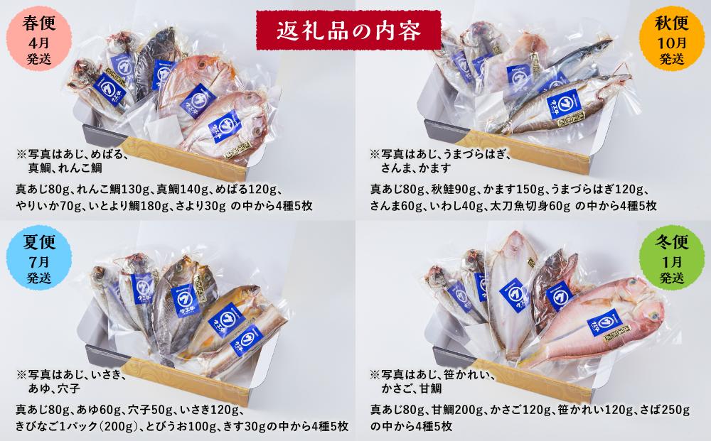 博多製造　四季のひものセット（全4回定期便）