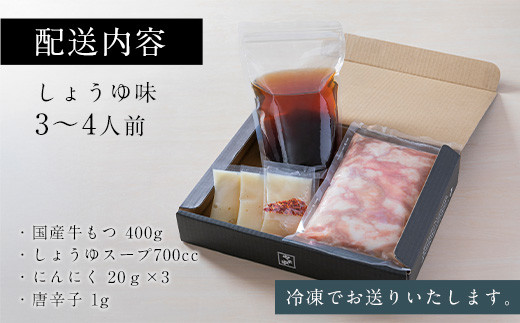 【12/22までの決済完了で年内発送】もつ鍋しょうゆ味（3～4人前）【博多もつ鍋やま中】