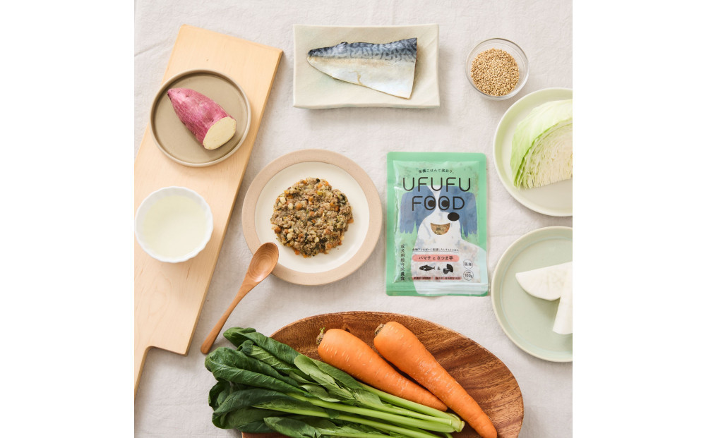 【福岡市】成犬用総合栄養食 食物アレルギーに配慮した 手づくりごはん　UFUFU FOOD レトルト　サバとさつま芋4パック