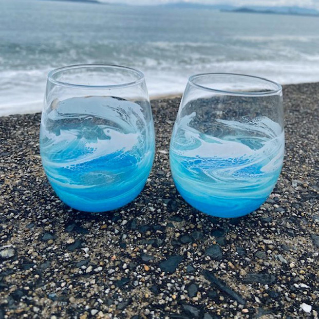 【福岡市】オーシャングラス　1個　330ml【エメラルドグリーン系】