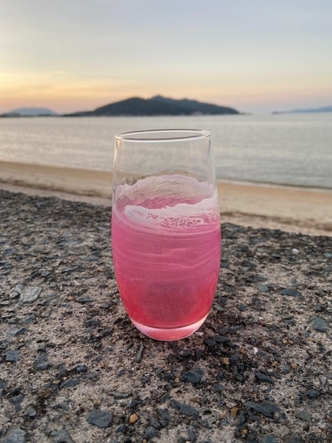 【福岡市】オーシャングラス　1個　420ml【ピンク系】