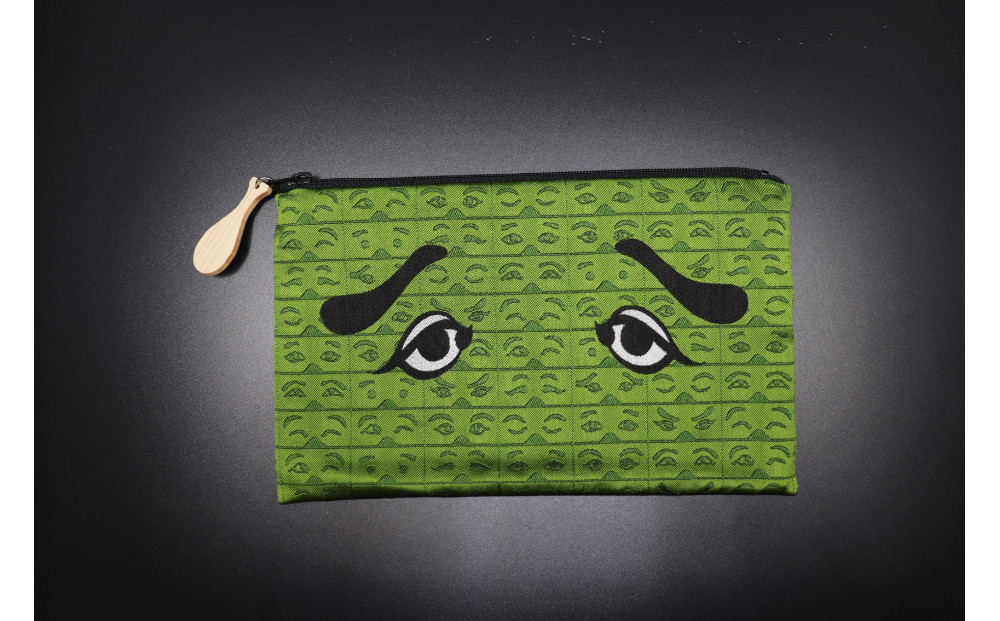 博多織にわかポーチ（緑）Ｗ約21cm×Ｈ約13cm