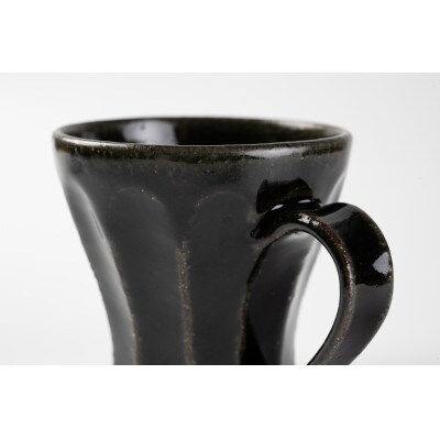 石炭黒釉面取りマグカップ小セット