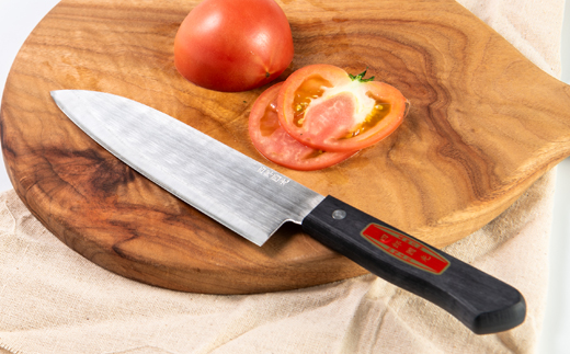 【刀匠四郎國光一門】《刀鍛冶が造る本格包丁》鋼入りステンレス菜切り包丁柳刃(両刃)【配送不可地域：沖縄県】