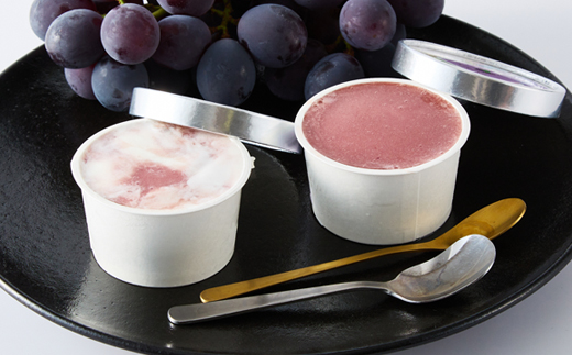 福岡県　巨峰100%と巨峰とミルクのミックスジェラート(各80ml3個　合計6個セット)(大牟田市)【配送不可地域：離島】