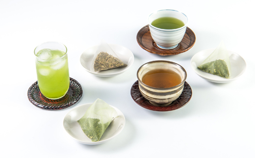 八女茶・ティーバッグ　水出し緑茶、緑茶、ほうじ茶3種詰合せ