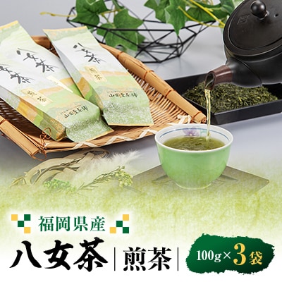八女茶(福岡県産)煎茶 100g×3