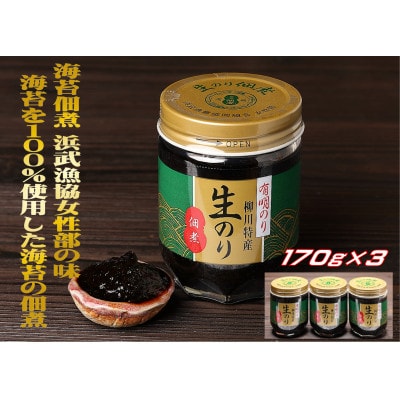 有明のり 柳川特産 生のり佃煮　3本入(大牟田市)