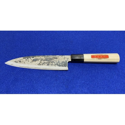 【刀匠四郎國光一門】《刀鍛冶が造る本格包丁》特別黒打菜切り包丁柳刃(両刃)【配送不可地域：沖縄県】