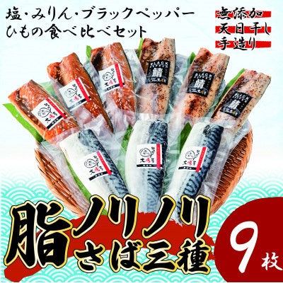 【無添加・天日干し・手造り】脂ノリノリさば三種の食べ比べセット【配送不可地域：離島】