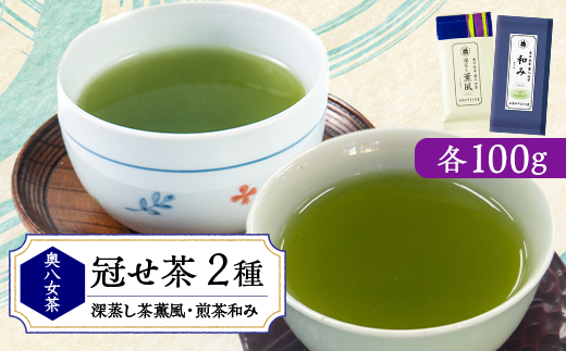 銘茶の里奥八女 特上深蒸し茶 高級煎茶(冠せ茶)(各100g×2)
