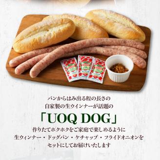 おうちでUOQDOGセットA_おうち UOQDOG セット A 生ウインナー ドッグ パン フライドオニオン テレビ 話題 自家製 ソーセージ ドイツ 大人気 塩分控えめ 九州産 豚肉 ブラードブルスト 種類 おつまみ おやつ パーティー 冷凍 お取り寄せ お取り寄せグルメ 福岡県 久留米市 送料無料_Cx216