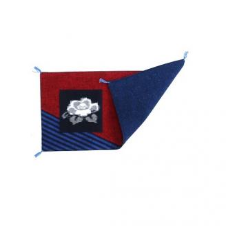 久留米絣（かすり）マット（小） 赤_Jk035-RED