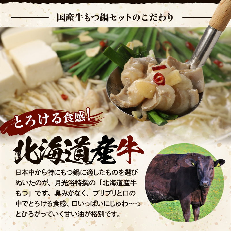 国産牛もつ鍋セット 濃厚味噌 〆の麺付き 2人前_Cn118