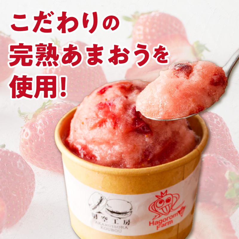 羽衣農園 完熟あまおうアイス・ジェラート6個セット_完熟あまおう アイス ジェラート 6個 セット 3種 カップ入り パウチタイプ あまおう ミルクアイス ヨーグルトアイス こだわり いちご 食べ比べ デザート スイーツ 洋菓子 冷菓 氷菓 冷凍 お取り寄せ グルメ 福岡県 久留米市 送料無料_Dw084