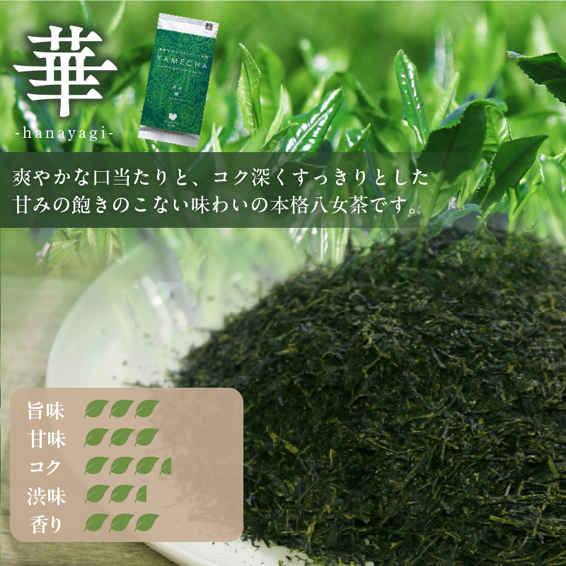 原田茶園　　煎茶　華 200g(100g×2)_農林水産大臣賞受賞 煎茶 華 100g × 2袋 計200g 八女茶 濃厚 旨み すっきり 甘み コク こだわり カテキン 抗酸化作用 リラックス効果 ビタミンB 疲労回復効果 お茶 日本茶 緑茶 お取り寄せ ご当地茶 本格八女茶 福岡県 久留米市 送料無料_Ex226