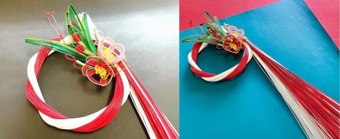 水引き飾り_水引き飾り 1個 50 × 15 × 10cm 紅白 輪 万年青 梅 縁起物 水引き 縁結び 邪気払い 魔よけ お正月 新年 結納品 水引細工 玄関 部屋 飾り インテリア 手作業 日本伝統 お取り寄せ 伝統工芸品 雑貨 福岡県 久留米市 送料無料_Qx032