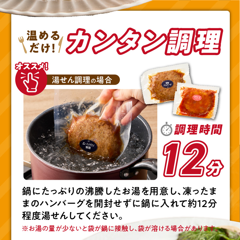 ハンバーグ食べ比べ20個セット_4種 20個 チーズデミ 和風 トマトソース カレーソース ハンバーグ 各5個 冷凍 温めるだけ 湯煎 レンジ 電子レンジ バラエティ 個包装 小分け 食べ比べ お弁当 簡単調理 お取り寄せ お取り寄せグルメ 福岡県 久留米市 送料無料_Ax405 通常発送