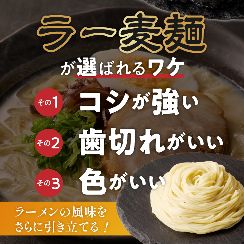 ラー麦麺の豚骨ラーメン10食_ラー麦麺 豚骨ラーメン 10食 こだわり 生麺 とんこつ ラーメン スープ 麺 コシ 強い 歯切れ 色 細麺 茹で時間 1分ほど 豚骨スープ ねぎ チャーシュー トッピング お取り寄せ 福岡県 久留米市 送料無料_Br040 10食
