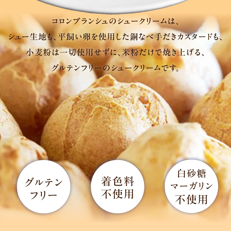 自然栽培 米粉のシュークリーム プレーン12個セット_米粉 シュークリーム プレーン セット 選べる 内容 12個 こだわり グルテンフリー 白砂糖 マーガリン 着色料 小麦粉 不使用 銅なべ手だき カスタード 厳選 材料 便利 個包装 お裾分け 手土産 スイーツ お取り寄せ 福岡県 久留米市 送料無料_Dw082 12個