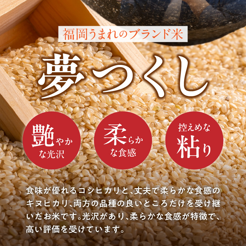 【定期便6回】【令和8年産 新米】福岡県産ブランド米夢つくし 玄米 10kg×6回 _ 【令和8年産 新米】 夢つくし 10kg 6回 定期便 福岡県産 久留米産 ブランド米 品種 艷やか 光沢 やわらかい 食感 米 ご飯 おにぎり 弁当 食品 お取り寄せ 福岡県 久留米市 送料無料 _Tk108-06 6回