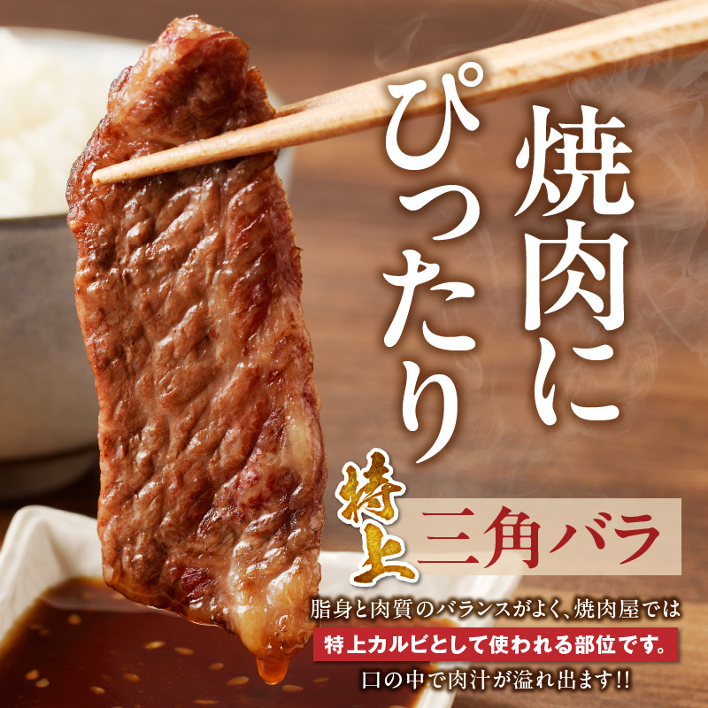 【牛肉】筑後 船小屋牛 特上三角バラ焼肉500g【福岡県産】_特上 三角バラ 牛肉 国産 福岡県産 500g 焼肉 船小屋牛 特上カルビ ジューシー 柔らかい 肉汁 溢れる 冷凍配送 お肉 カルビ 国産牛 バーベキュー よしおか総本店株式会社 お取り寄せ お取り寄せグルメ 福岡県 久留米市 送料無料_Ab033