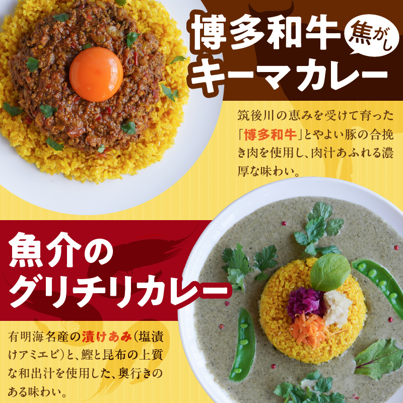 3種のスパイスカレーあいがけセット_ チキンカレー キーマカレー グリーンカレー 各 180g × 2パック 計 6パック スパイスカレー あいがけ セット 食べ比べ 自由 組み合わせ 新しい 味わい カレー 冷凍 お取り寄せ 福岡県 久留米市 送料無料_Ca025