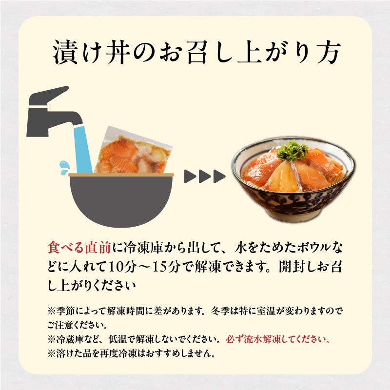 魚が主役の食卓 魚政 初めましてセット（漬け丼120g×3パック、カレイ煮付け120g×1パック、紅鮭塩焼き100g×1パック）_初めましてセット 漬け丼 120g × 3パック カレイ 煮付け 120g 紅鮭 塩焼き 100g 詰め合わせ セット 流水解凍 献立 おかず 簡単調理 海鮮丼 魚 新鮮 美味しい 魚料理 冷凍 贈答用 ギフトボックス 福岡県 久留米市 お取り寄せ お取り寄せグルメ 送料無料_Cs339