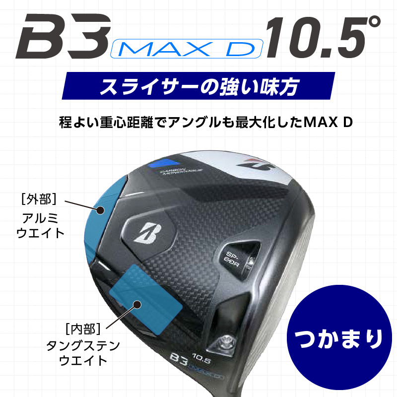 B3MAX D DRIVER（VANQUISH BS40 MAXモデル）_ロフト 10.5_ブリヂストン ゴルフ クラブ ドライバー B3MAXD B3 MAXD マックス バンキッシュ ロフト 10.5 ゴルフ用品 スポーツ カスタム カスタムメイド モノコック ブレずに飛ばす 高慣性モーメント設計 送料無料 久留米市_Nx144