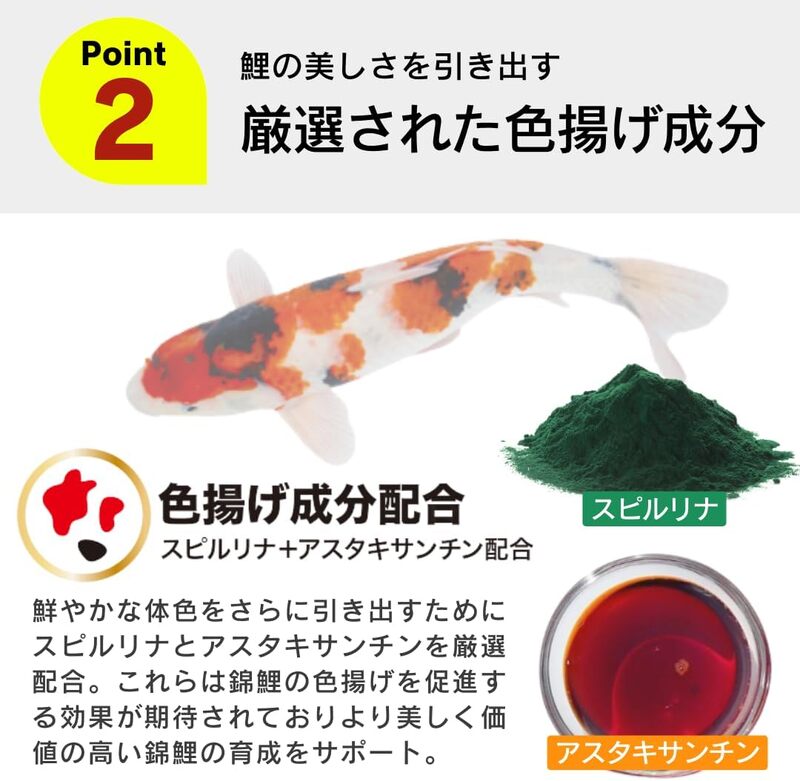 錦鯉フード 4kg×4袋_錦鯉 フード 4kg × 4袋 栄養バランス 飼育環境 配慮 スピルリナ アスタキサンチン 色揚げ成分 配合 小麦胚芽 低繊維設計 消化吸収 助ける プレバイオティクス 水面に浮かぶ 食べやすい 鯉 魚 福岡県 久留米市 送料無料_Pf085
