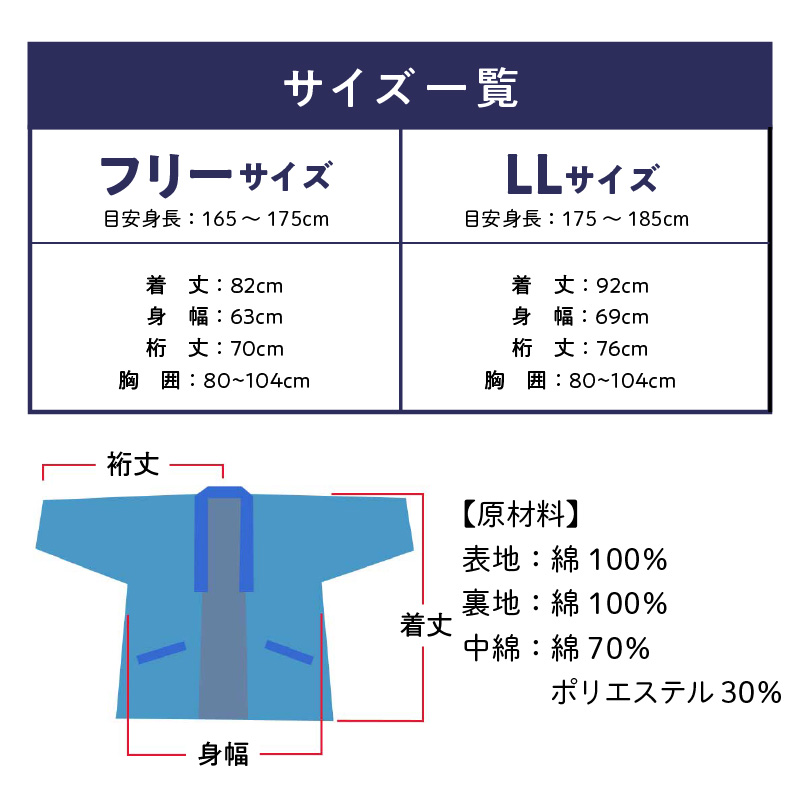 久留米綿入れはんてん 男性用 綾織 ヒッコリー柄（フリーサイズ）_久留米織 ヒッコリー柄 男性用 はんてん 綾織 久留米綿入り 選べる フリーサイズ リビング 保温性 吸湿性 着心地よい 体 馴染む ポケット 暖かい 部屋着 防寒 ギフト 敬老の日 プレゼント ゆったり 楽 おしゃれ モダン 福岡県 久留米市 送料無料_Qm013 フリーサイズ