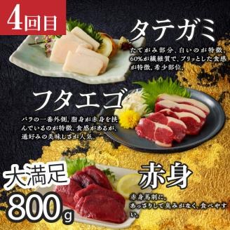 【定期便5回】よしおか総本店牛～っと馬まうま食べつくし定期便_定期便 5回 毎月お届け 肩ロース 国産 馬刺し ロース ヒレ フタエゴ タテガミ 肩スライス うす切り ロース 新鮮 タレ付き ジューシー ほど良い脂 赤身 船小屋牛 牛肉 馬肉 ユッケ すき焼き 冷凍 パック  お取り寄せグルメ 福岡県 久留米市 送料無料_Tk008