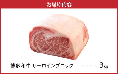 博多和牛 サーロインブロック3kg_博多和牛 サーロインブロック 3kg 和牛 牛肉 肉 旨み サーロイン やわらかい ジューシー ステーキ ステーキ丼 ローストビーフ 煮込み とろける 食感 霜降り 赤身 脂身 バランス 冷凍 九州産 お取り寄せ グルメ 福岡県 久留米市 送料無料_Ab007