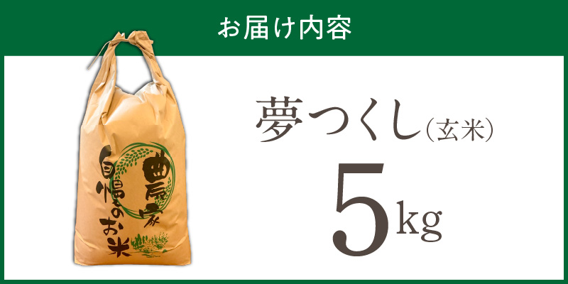 【2026年10月より順次発送】福岡県産ブランド米夢つくし 玄米 5kg【令和8年産 新米】 _ 夢つくし 5kg 1回 福岡県産 久留米産 ブランド米 品種 艷やか 光沢 やわらかい 食感 米 ご飯 おにぎり 弁当 食品 お取り寄せ 福岡県 久留米市 送料無料 _Gr082 1回