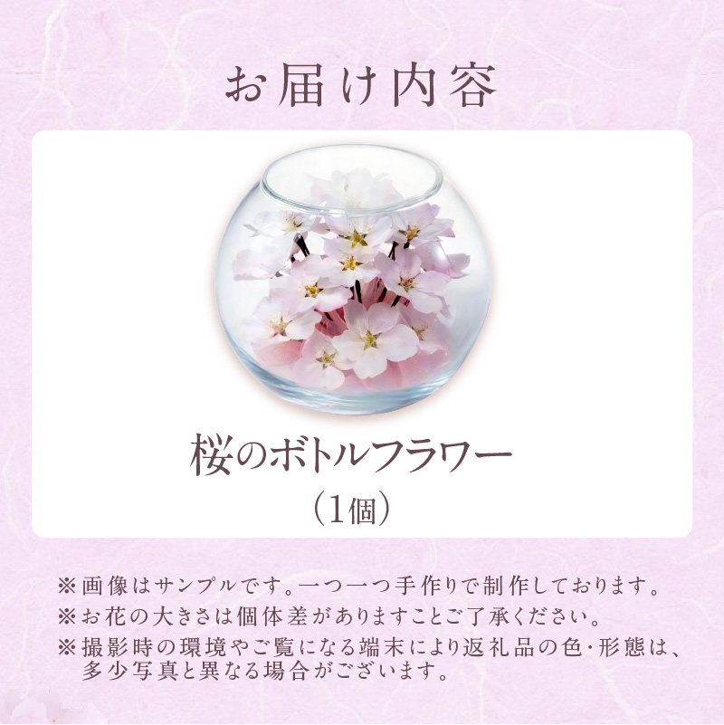 桜のボトルフラワー _ ドライフラワー 桜 ボトルフラワー ソメイヨシノ 満開の桜のようにデザイン ガラス容器 おしゃれ インテリア 花 ドライ加工 入学祝 卒業祝 合格祝 就職祝 旅立ち お祝い 記念 ギフト用 久留米市 送料無料 _ Qb044