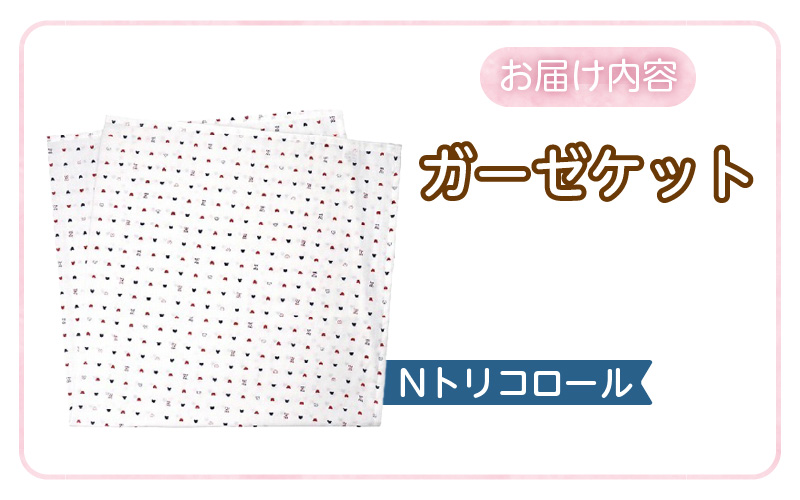 ガーゼケット（Nトリコロール） _ ガーゼケット ベビーケット トリコロール 二重ガーゼ 吸水性 通気性 冬温かい 綿100％ 日本製 赤ちゃんの城 ベビー用品 ベビー 赤ちゃん 新生児 子供 男の子 女の子 出産祝い 贈り物 福岡県 久留米市 送料無料 _Ss013-3 Nトリコロール