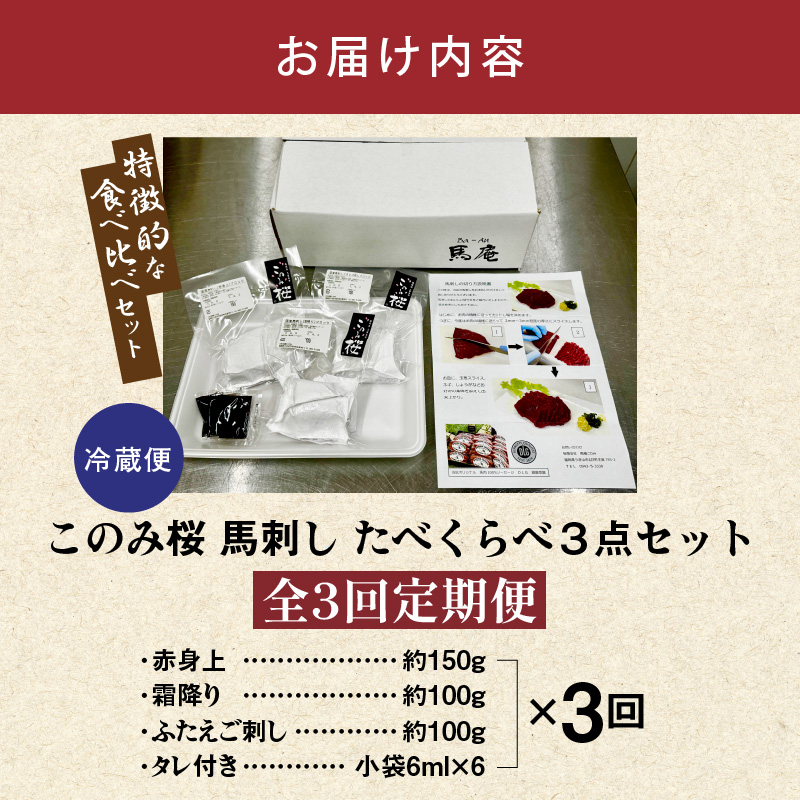 このみ桜たべくらべ３点セット　3回定期便 _Tk068 たべくらべ３点セット【3回定期便】