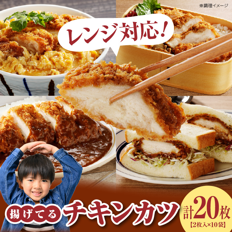 チキンカツ（油調済み） 100g×2枚×10袋_チキンカツ 油調済み レンジ可 100g×20枚 小分け 容量 選べる 10袋 1袋2枚入り 100g×2枚 冷凍食品 おかず お弁当 業務用 揚げ物 フライ 送料無料 久留米市_Ax126 10袋