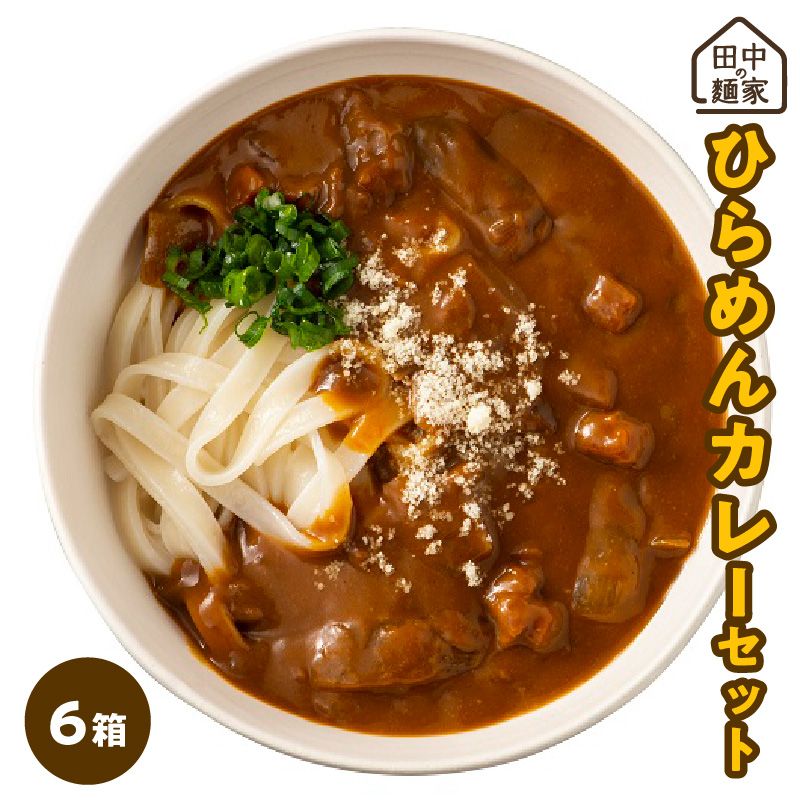 田中の麺家ひらめんカレーセット6箱_田中の麺家 ひらめん カレーうどん セット 6箱 お手軽 簡単 国産麦 国産玉ねぎ 麺 よく絡む レトルト カレー 簡単調理 夕食 夜ご飯 便利 国産 田中製麺 食品 お取り寄せ お取り寄せグルメ 加工食品 うどん 半生麺 レトルト食品 福岡県 久留米市 送料無料_Bu005