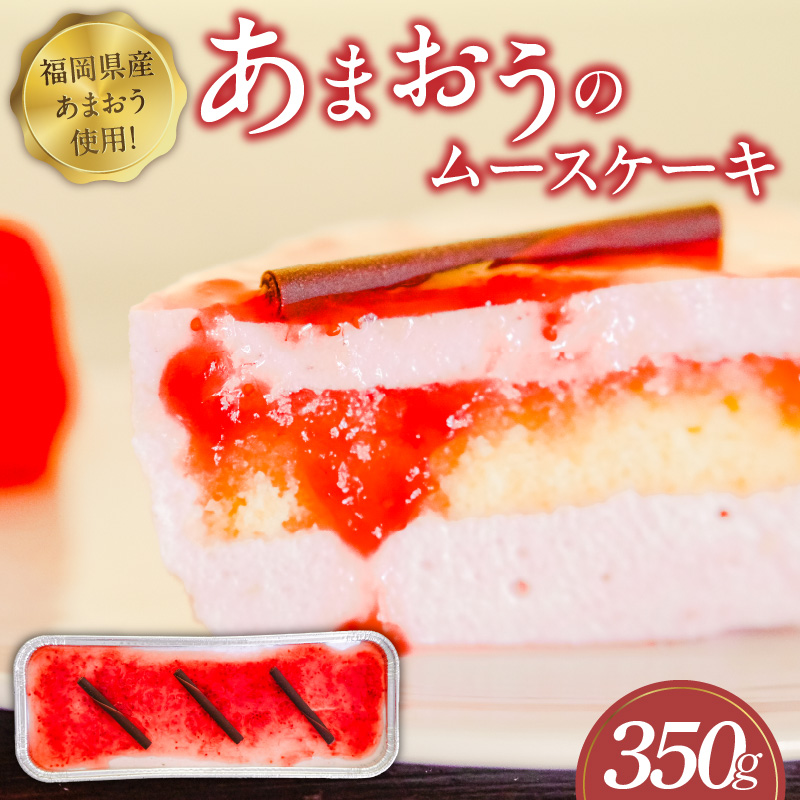 福岡県産【あまおう使用】あまおうのムースケーキ　350g×1個_あまおう ムースケーキ 350g × 1個 福岡県産 ケーキ ムース いちご ソース アイスケーキ 半解凍 ケーキ 解凍 冷凍 家族 友達 シェア お取り寄せ お取り寄せスイーツ デザート 福岡県 久留米市 送料無料_Dw083