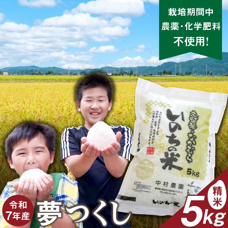 令和7年産夢つくし（精米）5kg中村農園いのちの米_令和7年産 夢つくし 5kg 精米 いのちの米 つややか 光沢 もちもち 食感 粘り 甘み 国産 米 白米 新米 ブランド米 ご飯 白飯 おにぎり おむすび 弁当 主食 食品 食べ物 グルメ お取り寄せ お取り寄せグルメ 福岡県 久留米市 送料無料_Gr059
