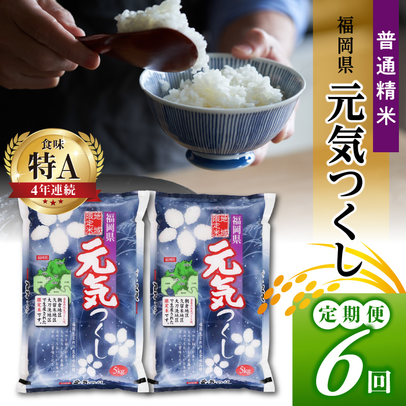 【6回定期便】令和5年産　普通精米　福岡県産元気つくし