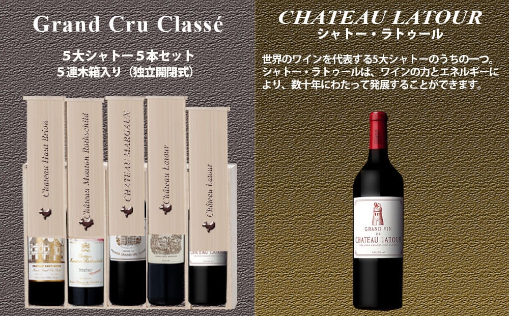 【予約受付】【2026年3月下旬以降発送】 福智山ダム熟成 Grand Vin 最高級 赤ワイン 5本 詰め合わせ セット FD101 五大シャトー セット 各750ml 熟成ワイン ワイン 酒 お酒