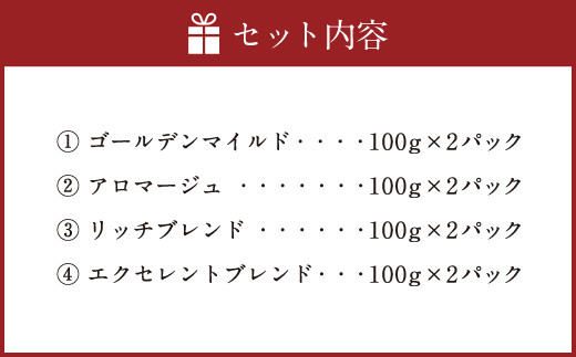 コーヒーマイスター監修 新鮮珈琲 豆 タイプ 4種 8パック セット