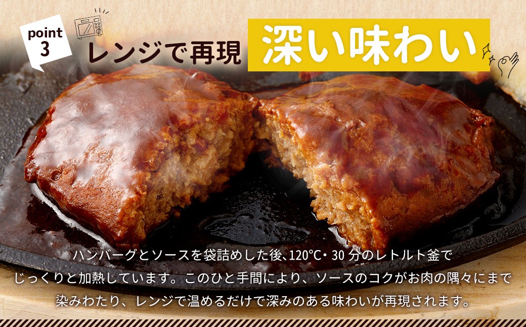 【常温保存可能】レンチン対応ハンバーグ（デミグラスソース）10個入り デミグラスハンバーグ お肉 簡単調理 長期保存 常温